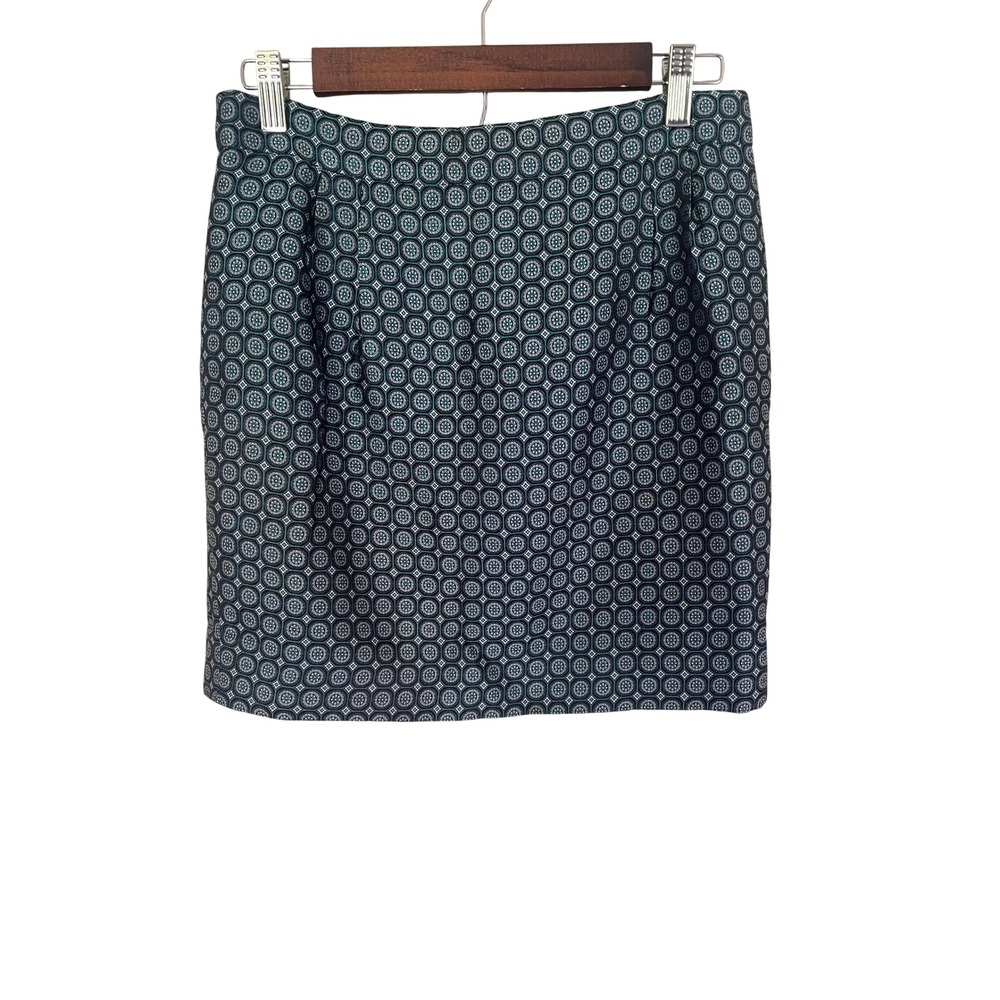 J. Crew Collection‎ Silk Skirt Geometric Print Lined Career Wear Size 2